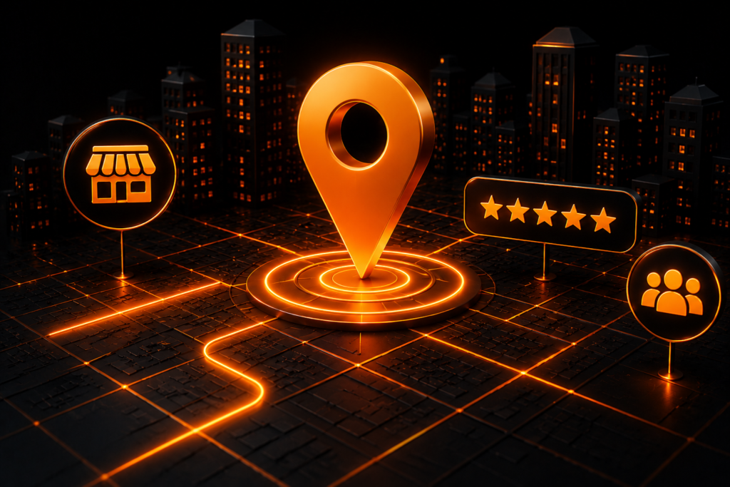 Local SEO location and business visibility illustration for businesses in Chennai